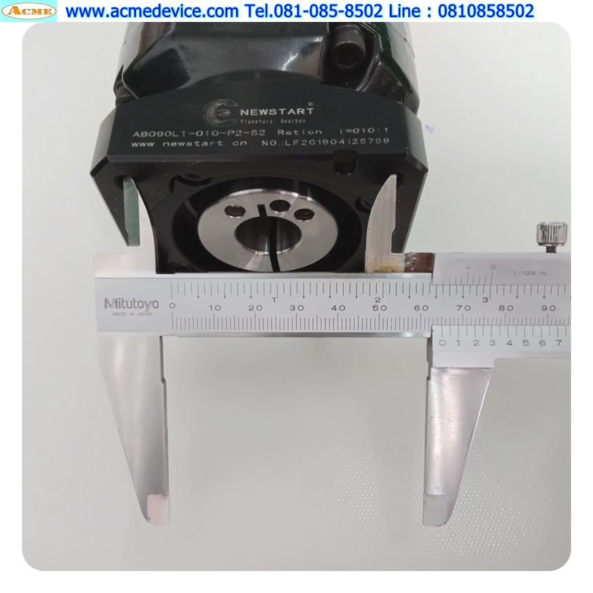 Gear Head Newstart รุ่น AB090L1-010-P2-S2, Ratio 10:1 (เพลาเข้า 19 mm. ออก 22 mm.), for 750w (A)