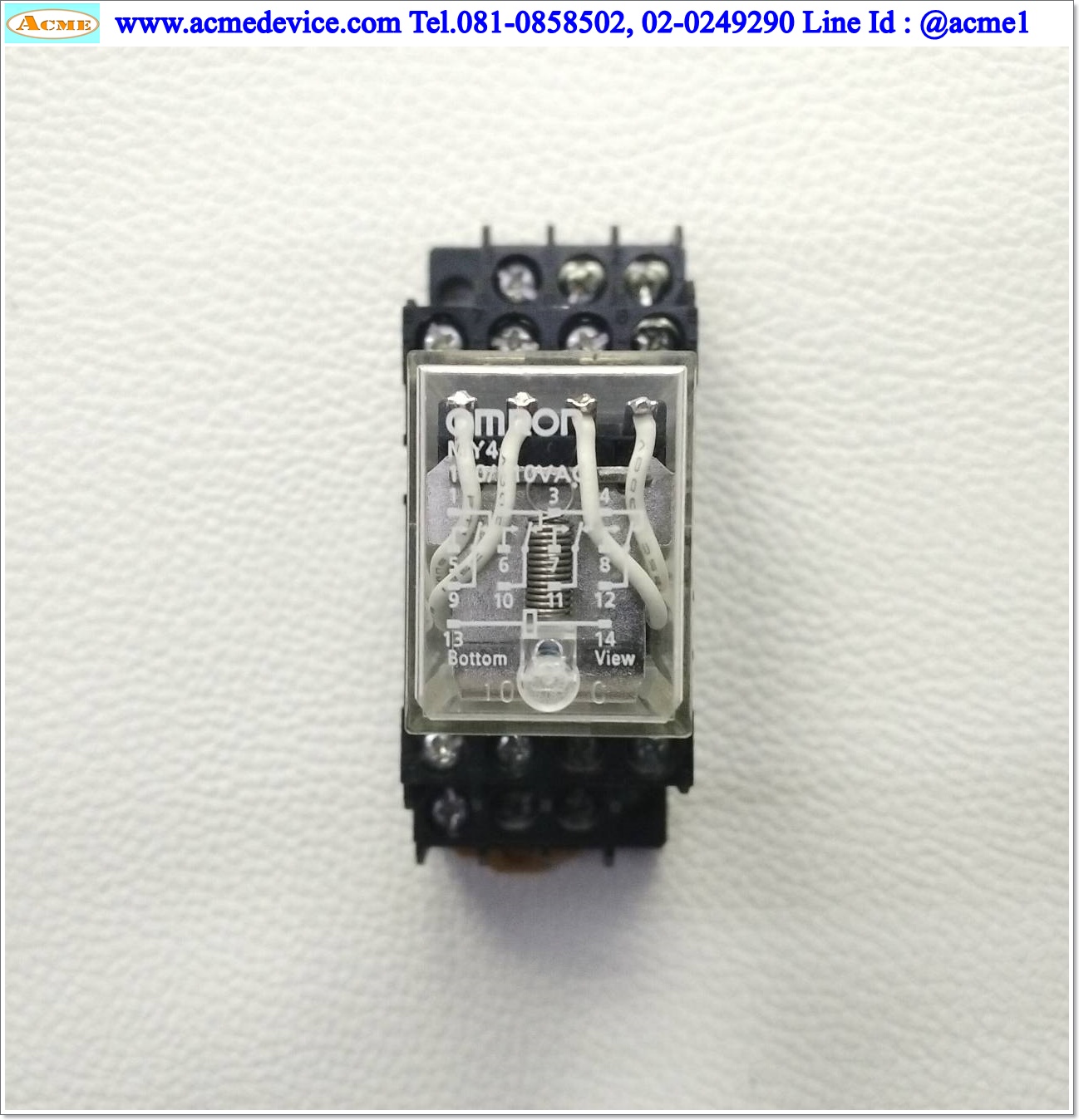 Relay Omron รุ่น MY4, Coil 100/110 Vac + Socket
