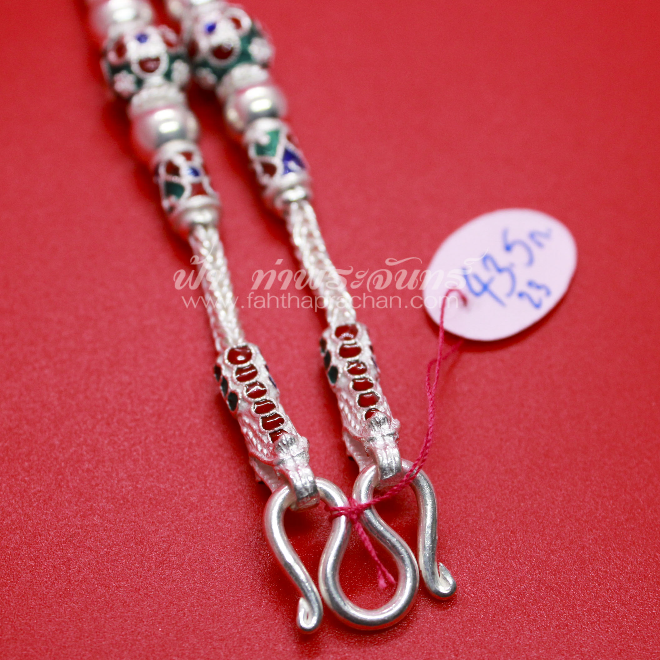 สร้อยคอเงินแท้ 92.5 หัวมังกร และ ประคำ ลงยา