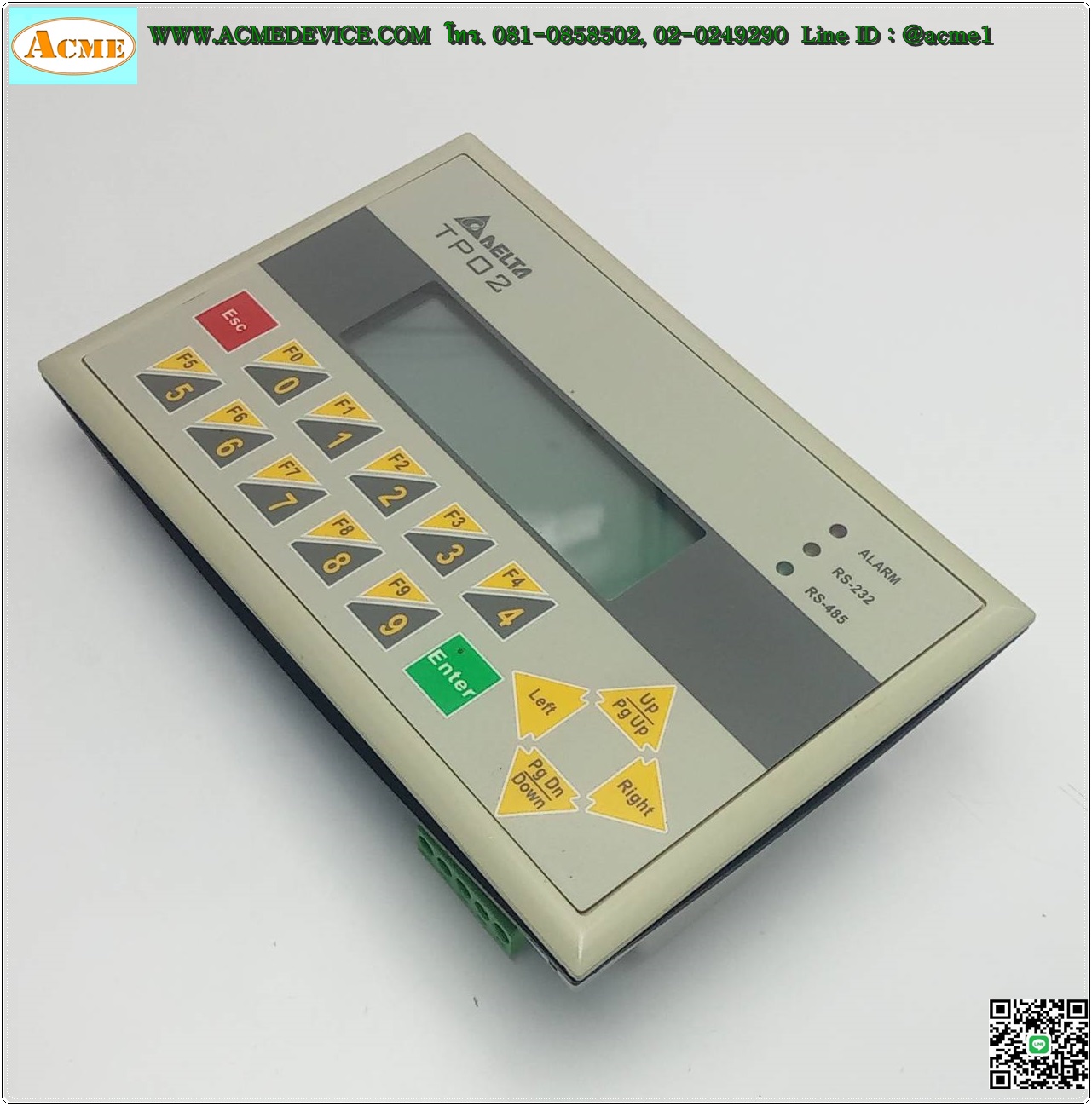 HMI Text Panel Delta รุ่น TP02G-AS1, monochrome