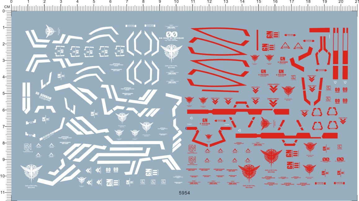 MG 00 GUNDAM SEVEN SWORD/G & 00 RAISER RED COLOR WATER DECAL