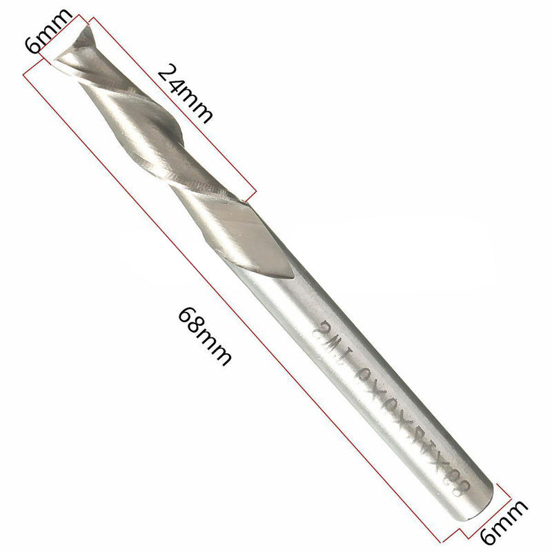 ดอกกัด 5 ดอก CNC End Mill. HSS ขนาด 6 มม. 2 ฟัน