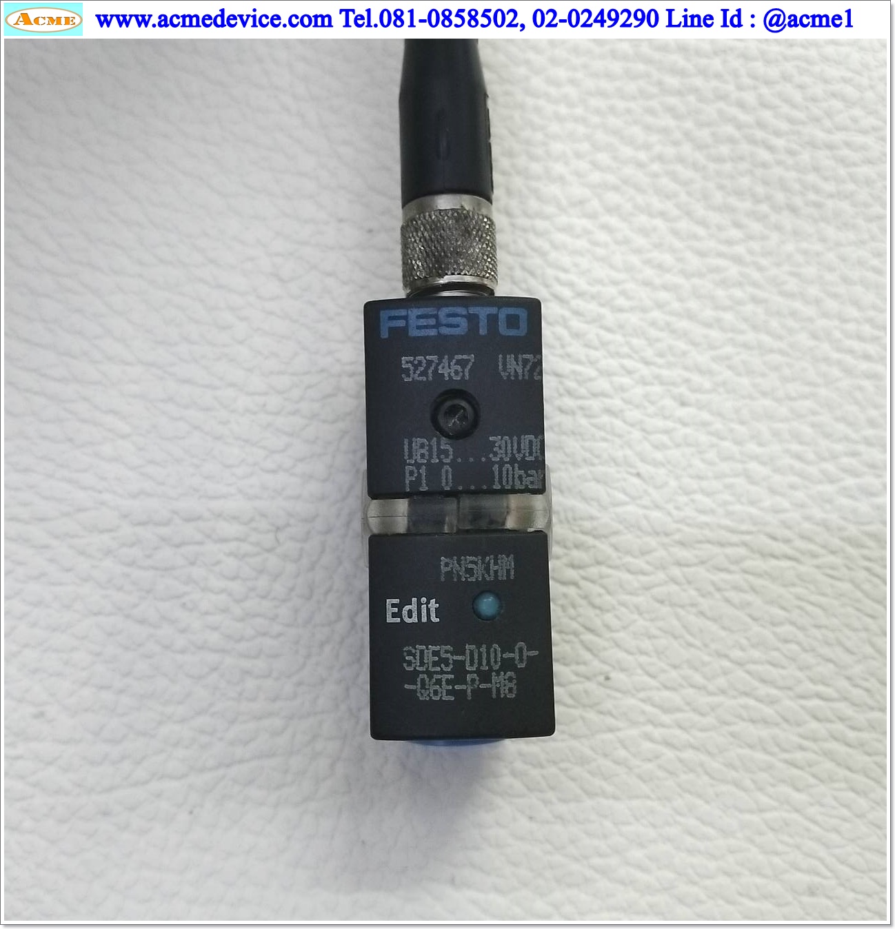 Pressure Festo รุ่น SDE5-D10-O-Q6E-P-M8, 0 - 10 bar, PNP, NO