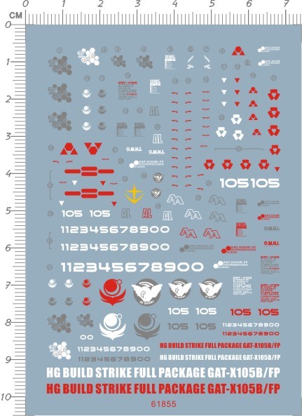 HG BUILD STRIKE GUNDAM FULL PACKAGE WATER DECAL 