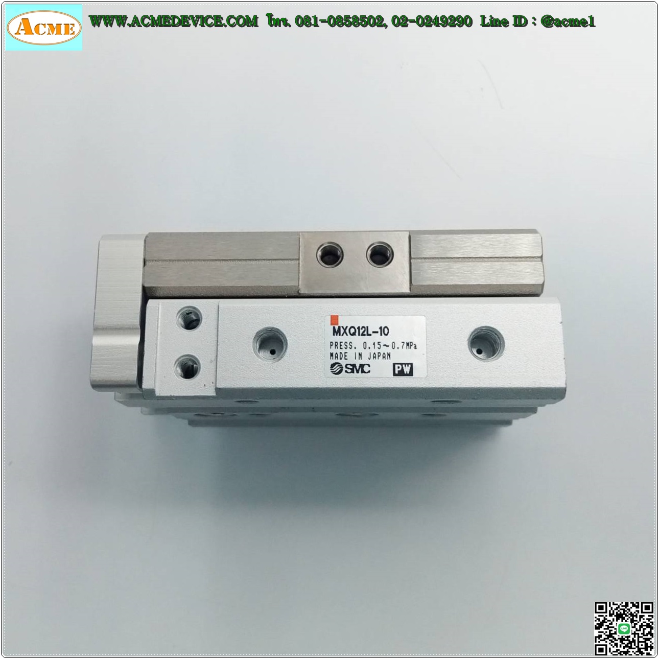 Guided Cylinder SMC รุ่น MXQ12L-10, Bore 12 mm, Stroke 10 mm.