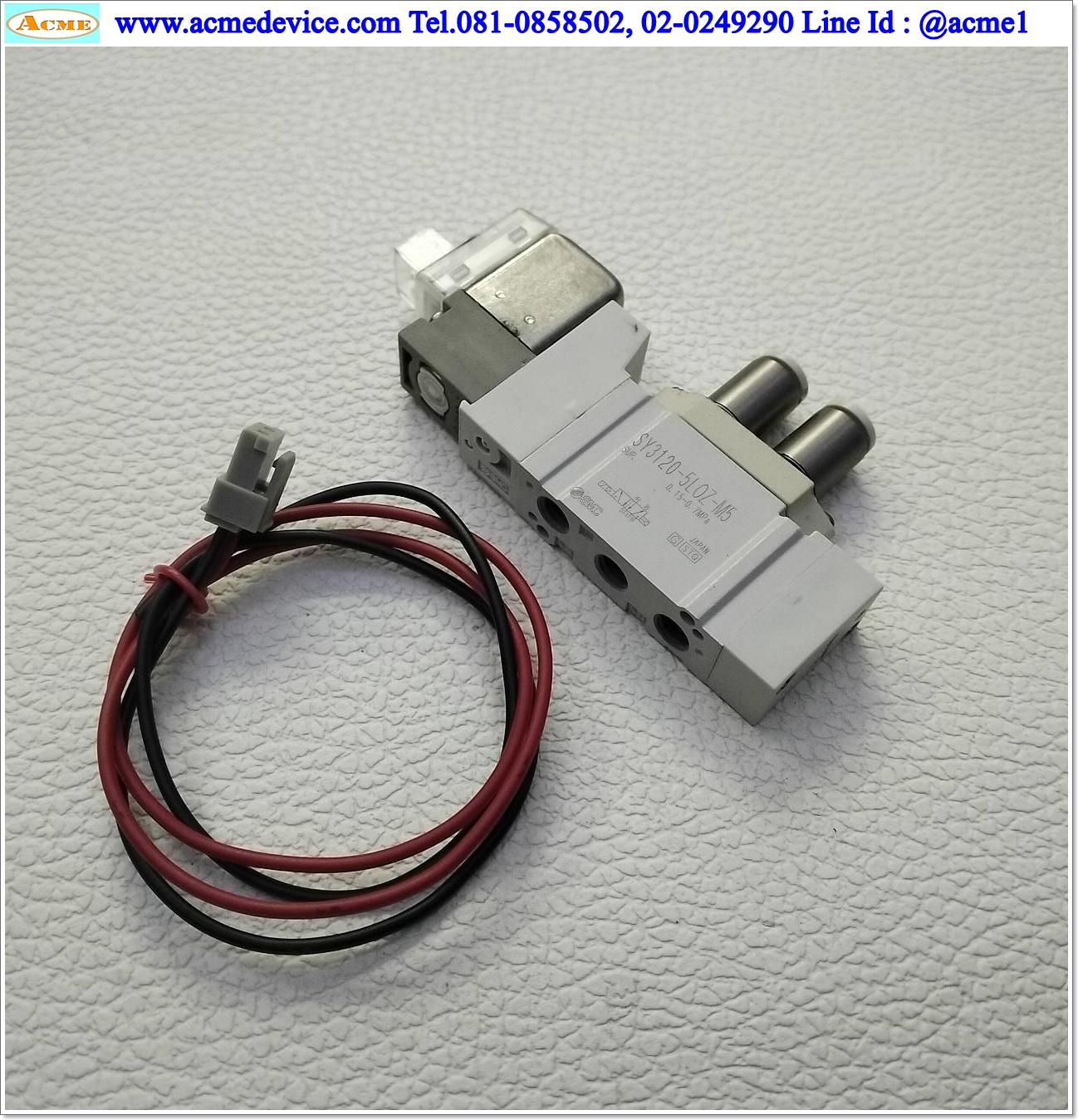 Solenoid Vaive SMC รุ่น SY3120-5LOZ-M5, 5/2, 2-Position single, Coil 24Vdc (สายลม 4 มม.)