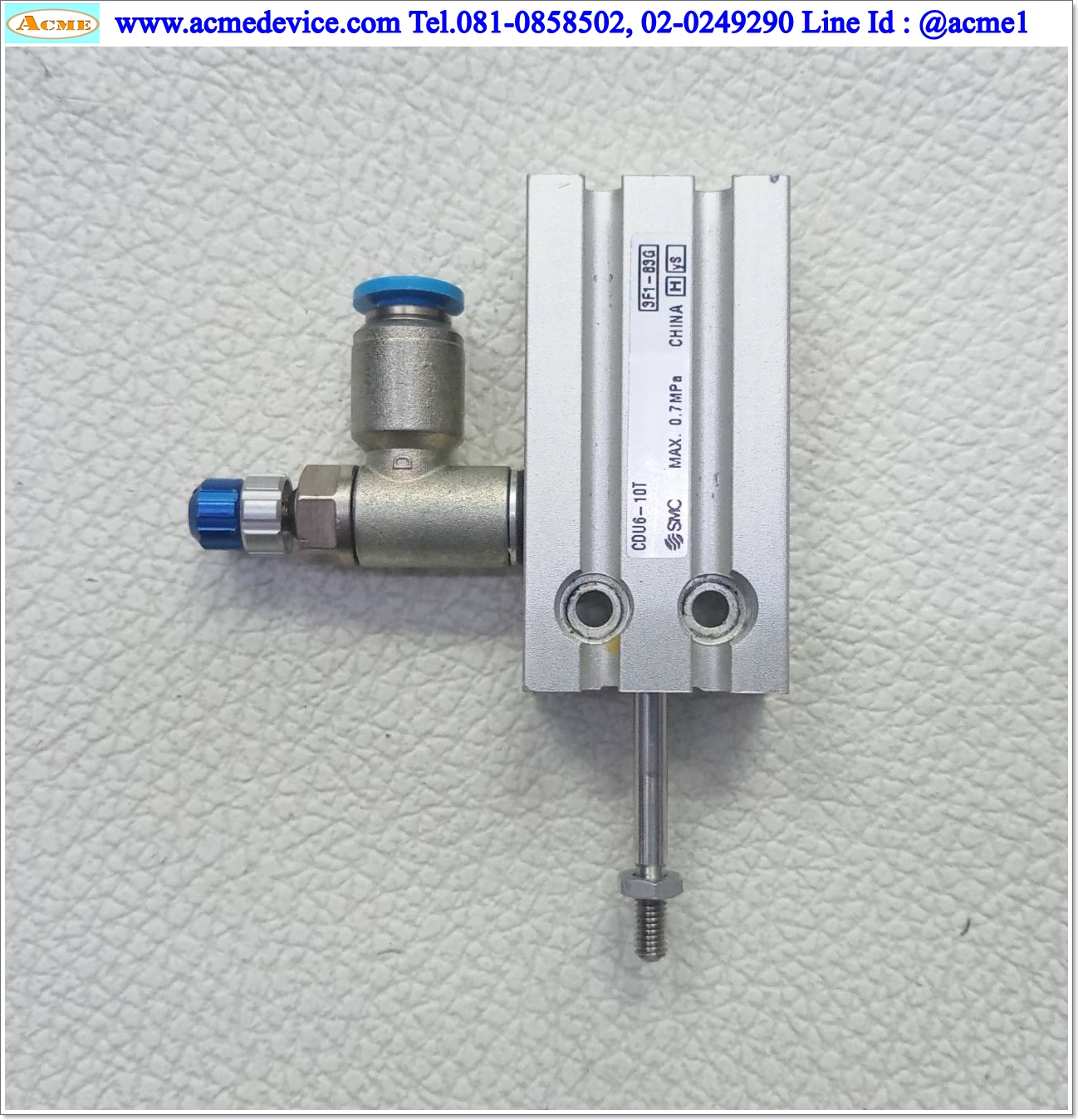 Air Cylinder SMC รุ่น CDU6-10T, Bore 6 mm., Stroke 10 mm, Spring extend