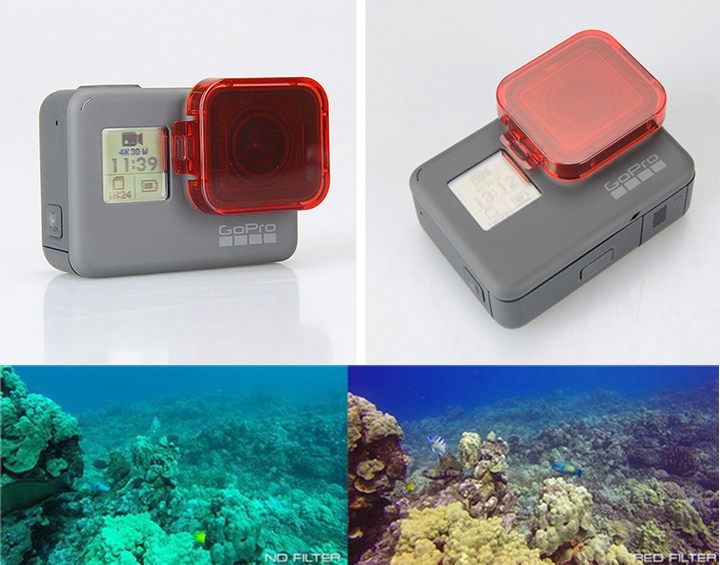 Red filter สำหรับถ่ายใต้น้ำ Gopro hero5 black