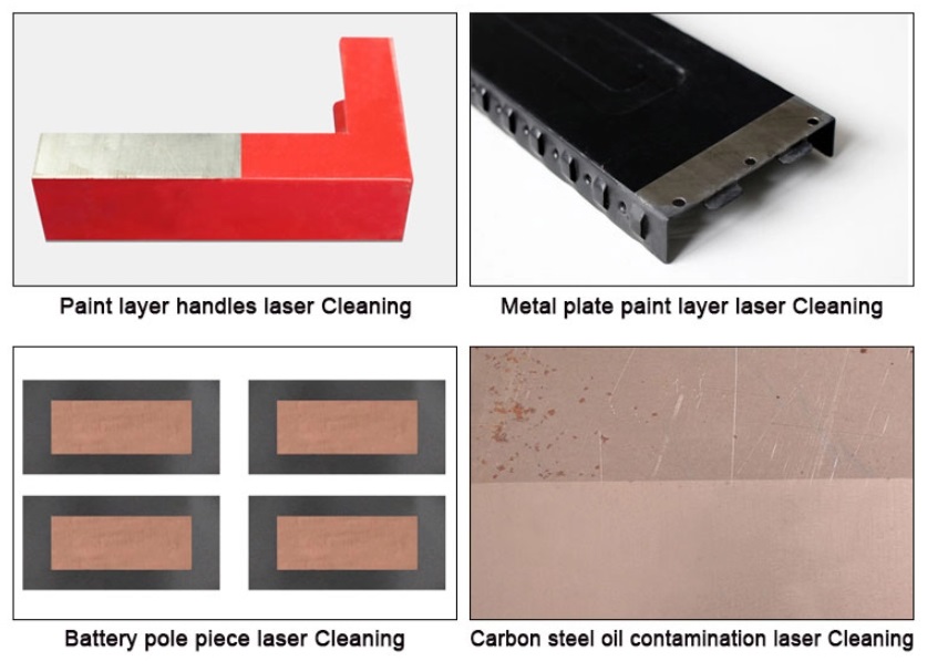 ไฟเบอร์ออฟติกส์เลเซอร์ทำความสะอาดผิวชิ้นงาน 100W Oil Paint Remove Rust Fiber Laser Cleaning Machine