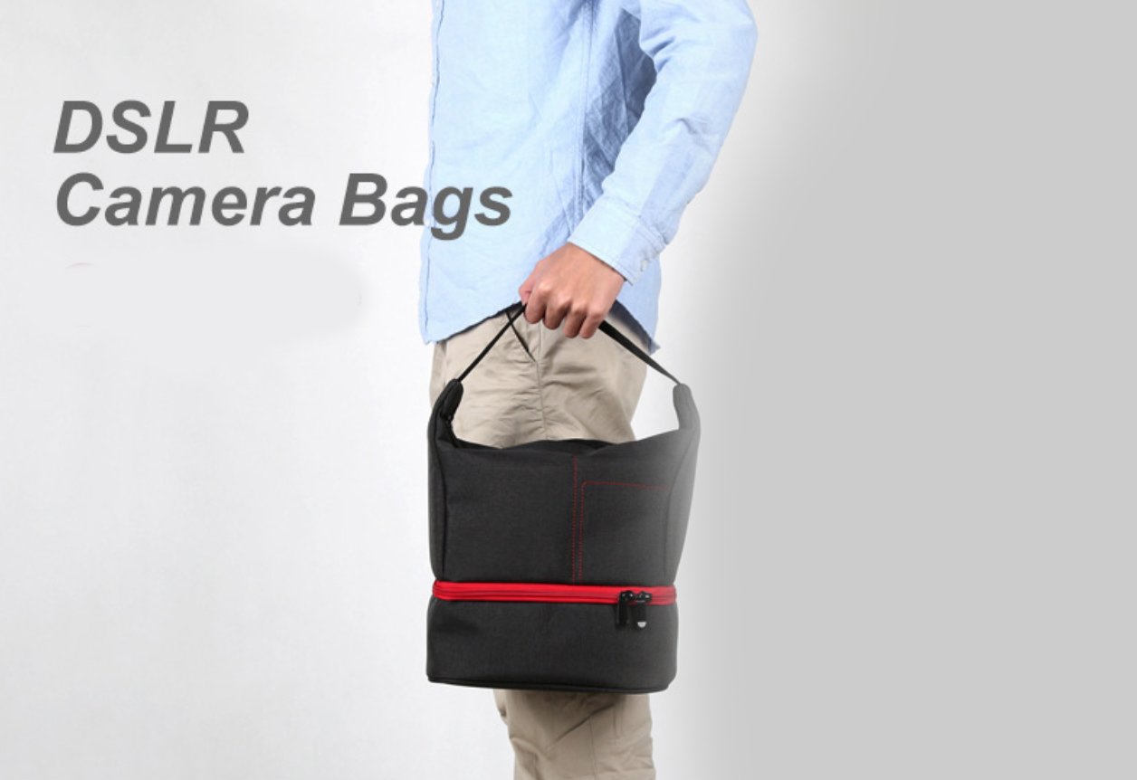 กระเป๋ากล้องยี่ห้อHUWANG สำหรับกล้อง DSLR ใส่เลนส์ได้ 2 ตัว แฟลช 1 ตัว ราคาถูก