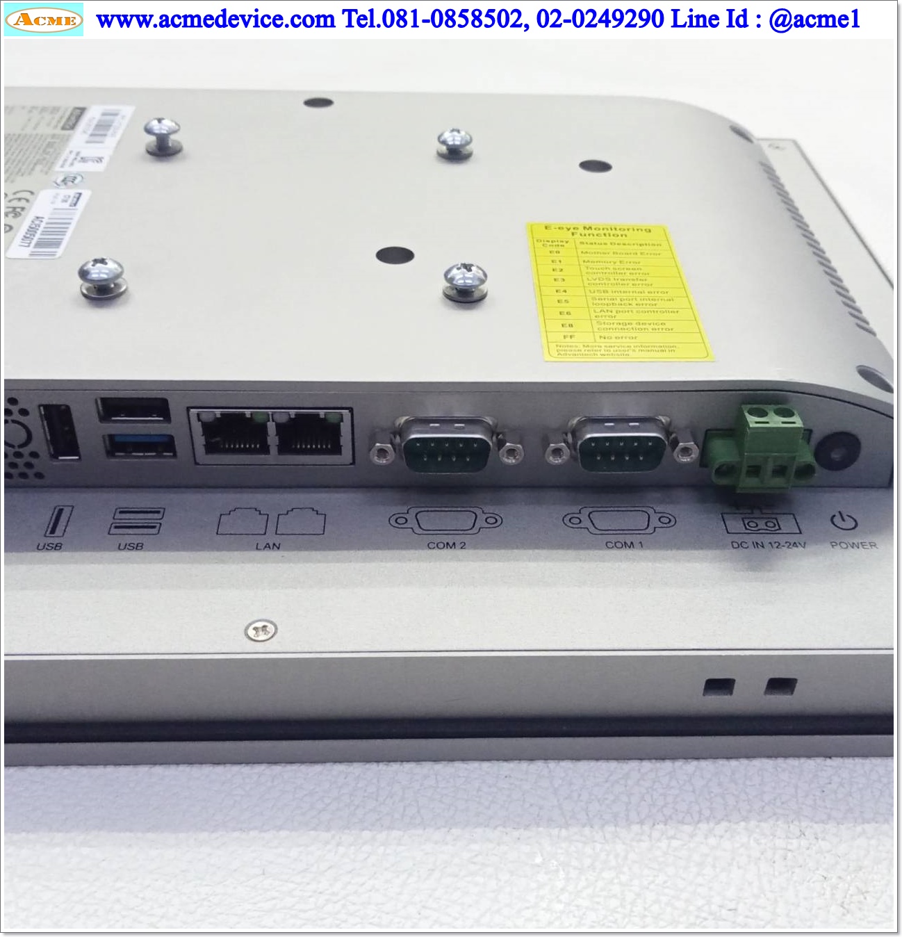 Panel PC Advantech รุ่น PPC-3120S, Intel Celeron N2930 CPU @ 1.83GHz, RAM 8GB, 128G Hard Drive, Durable 5-wire Resistive Touch Screen, Windows 10, 12.1", 12-24 Vdc