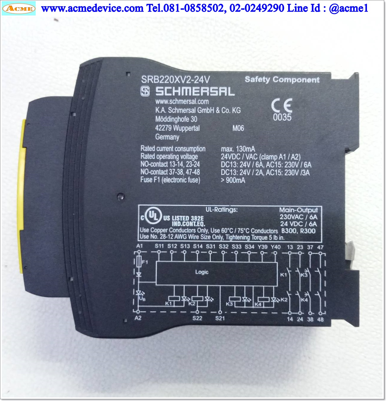 Safety Relay Schmersal รุ่น SRB220XV2, 24Vdc