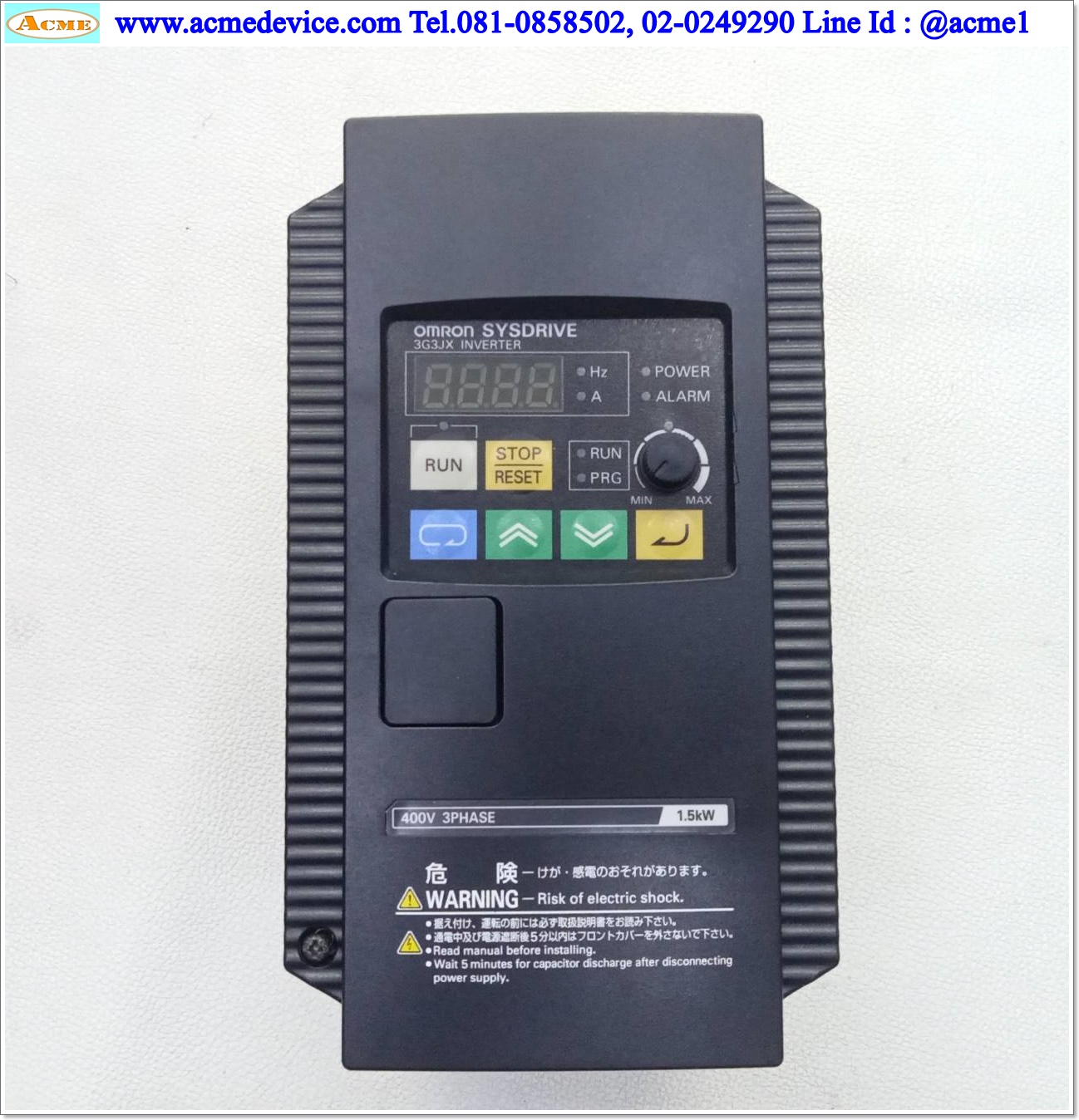 Inverter Omron รุ่น 3G3JX-A4015, 1.5kW, Input 3PH 380Vac, Output 3PH 3.8A, 2 แรง