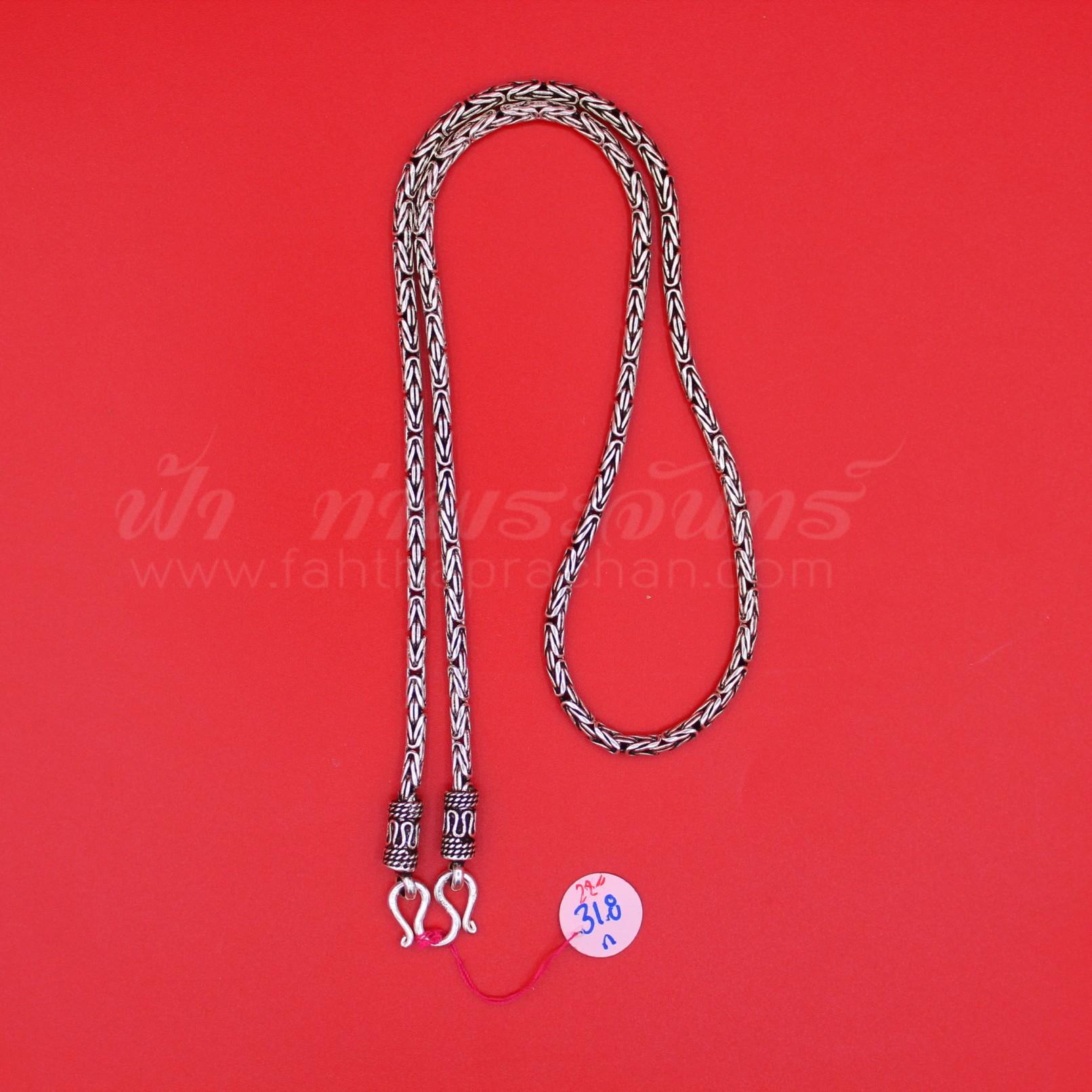 สร้อยคอเงินแท้ 92.5 ลายบาหลี หัวจรวด รมดำ