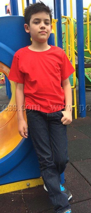 เสื้อยืดเด็ก สีแดง คอกลม แขนสั้น Size XL