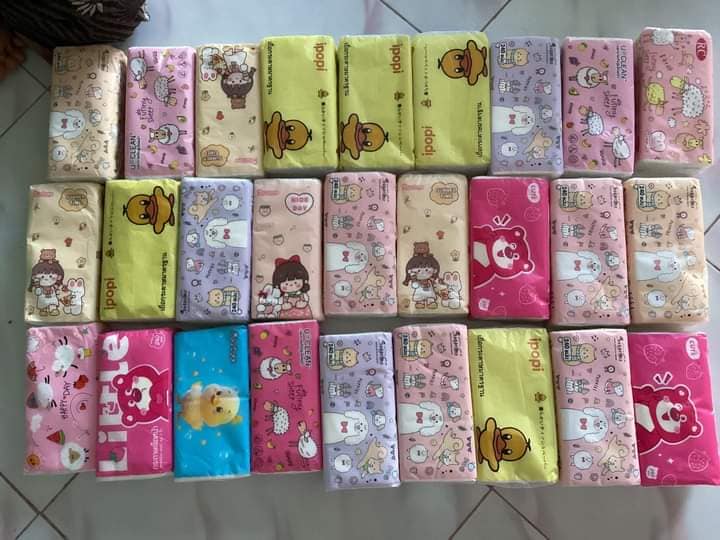 (สินค้าสำหรับเพิ่มยอดให้ถึงขั้นต่ำ) ทิชชูแห้ง ห่อยาว สุ่มลาย 6ห่อ ราคา 45