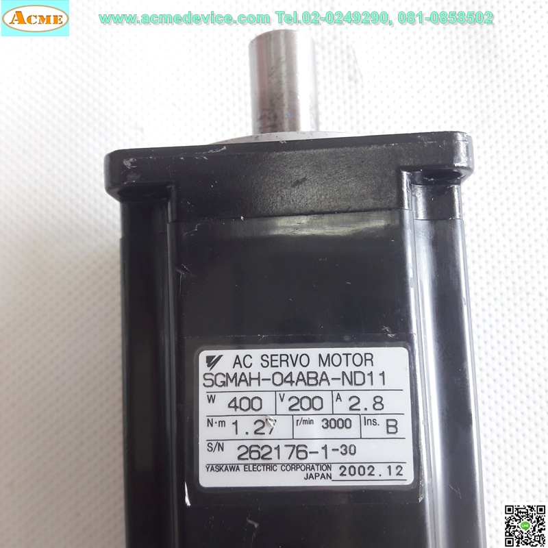 Servo Motor Yaskawa รุ่น SGMAH-04ABA-ND11, 200V, 400W