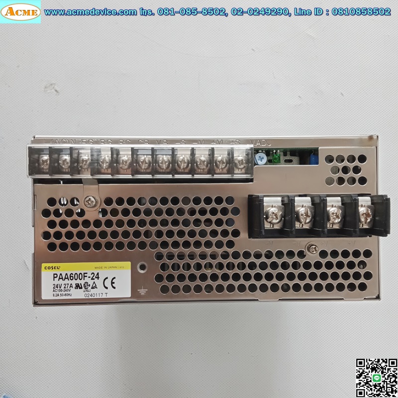 Power Supply Cosel รุ่น PAA600F-24, Output 24V, 27A, 600W