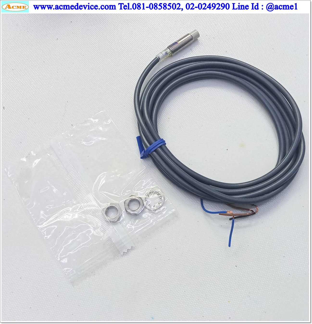 Proximity Omron รุ่น E2E-X2MF2-Z, M8, ระยะ 2mm, 3wire, PNP, NC, Unshielded, Inductive