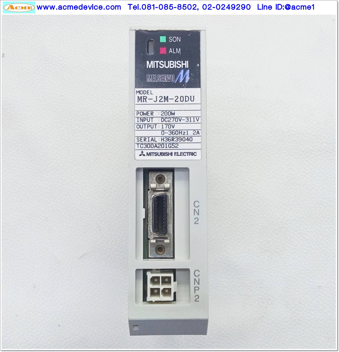 Servo Drive Mitsubishi รุ่น MR-J2M-20DU, 200W