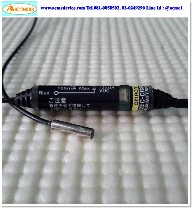 Proximity Omron รุ่น E2EC-CR8D1, M3, ระยะ 0.8mm, 2wire, NO, Shielded, Inductive