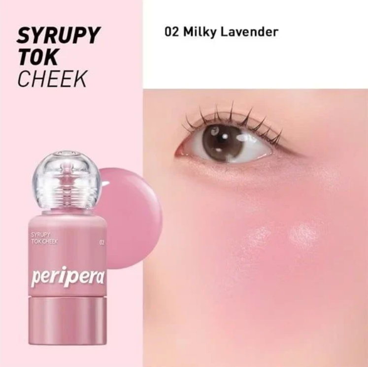 บลัชออนเนื้อลิควิด เพริเพร่า Peripera Syrupy Tok Cheek 9g #02 Milky Lavender