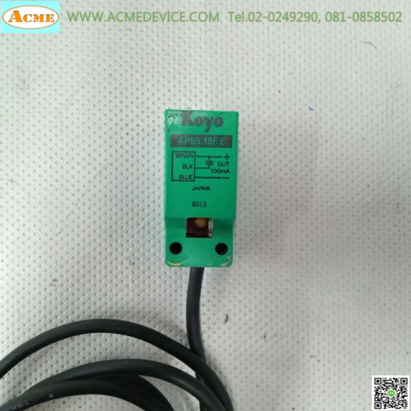 Proximity Koyo รุ่น APS5 18F E, ระยะ 5mm, NPN, NO, Unshielded, Inductive