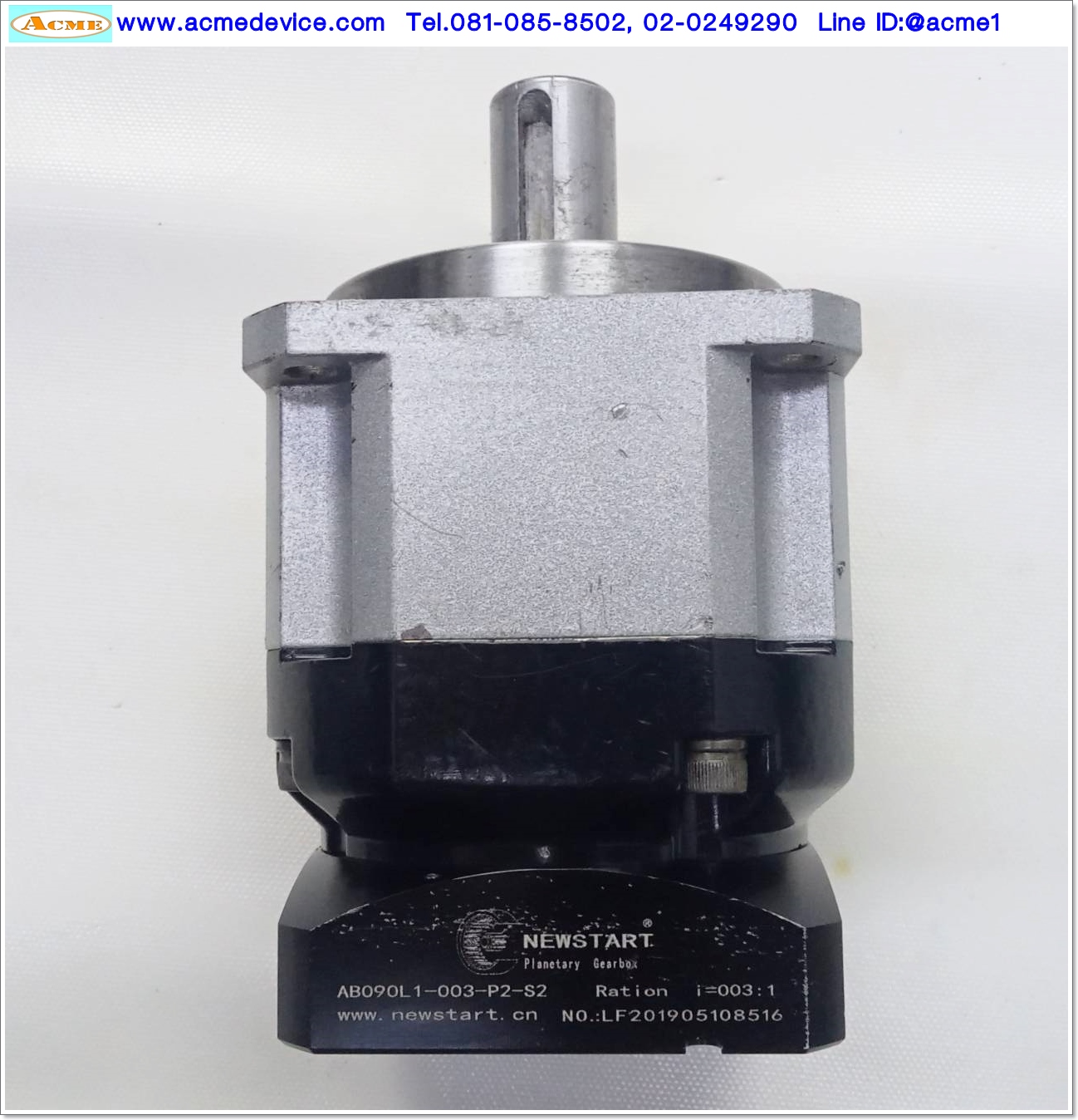 Gear Head Newstart รุ่น AB090L1-003-P2-S2, Ratio 3:1 (เพลาเข้า 19 mm. ออก 22 mm.) for 750w ( A )