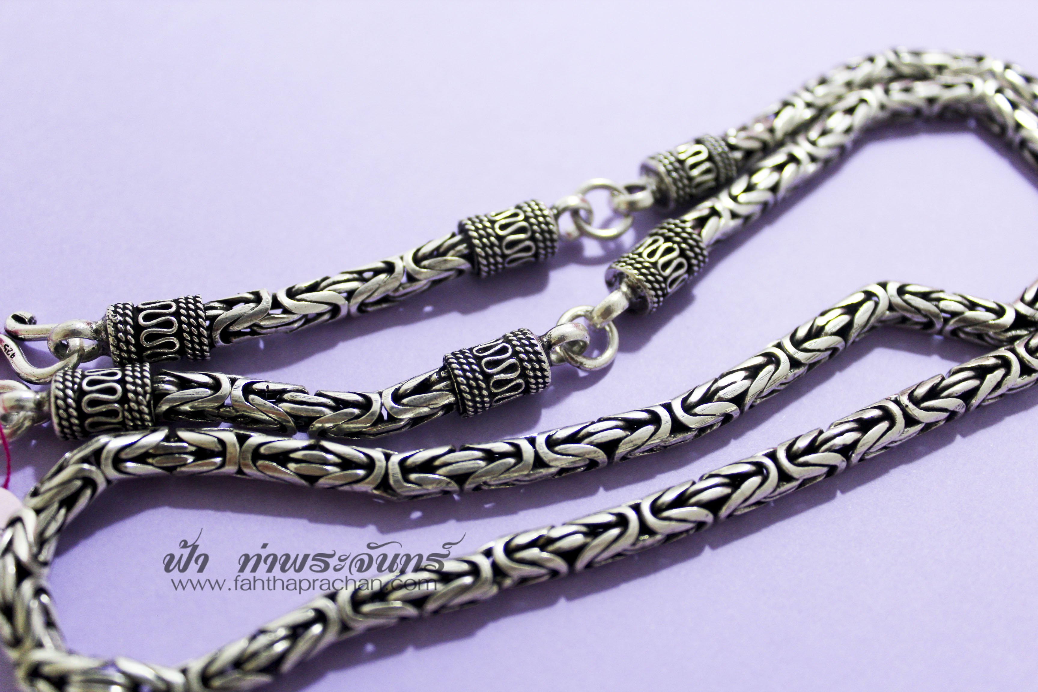 สร้อยคอลายบาหลี รมดำ เงิน