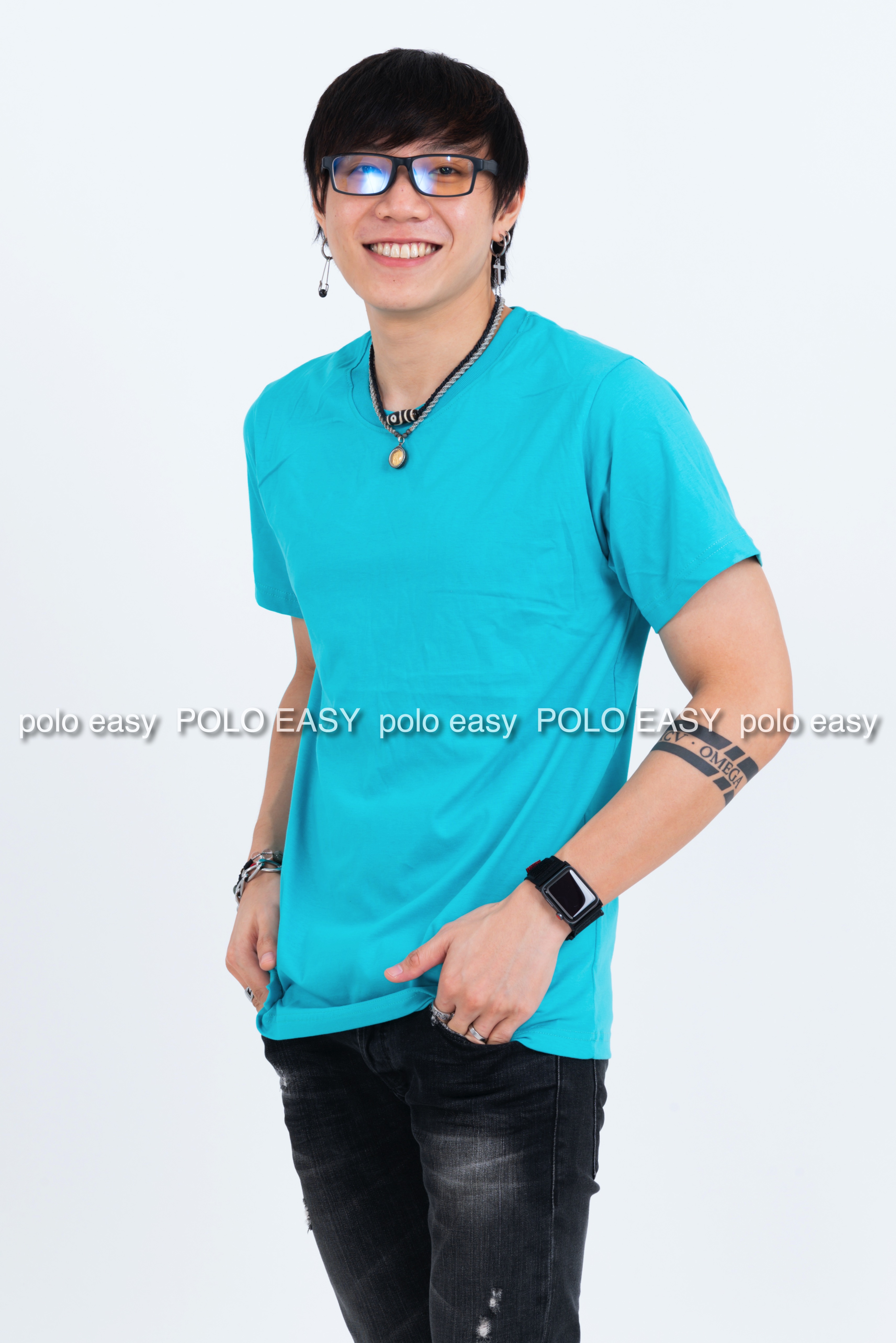XL เสื้อยืด สีเขียวมิ้นต์ คอกลม แขนสั้น Size XL