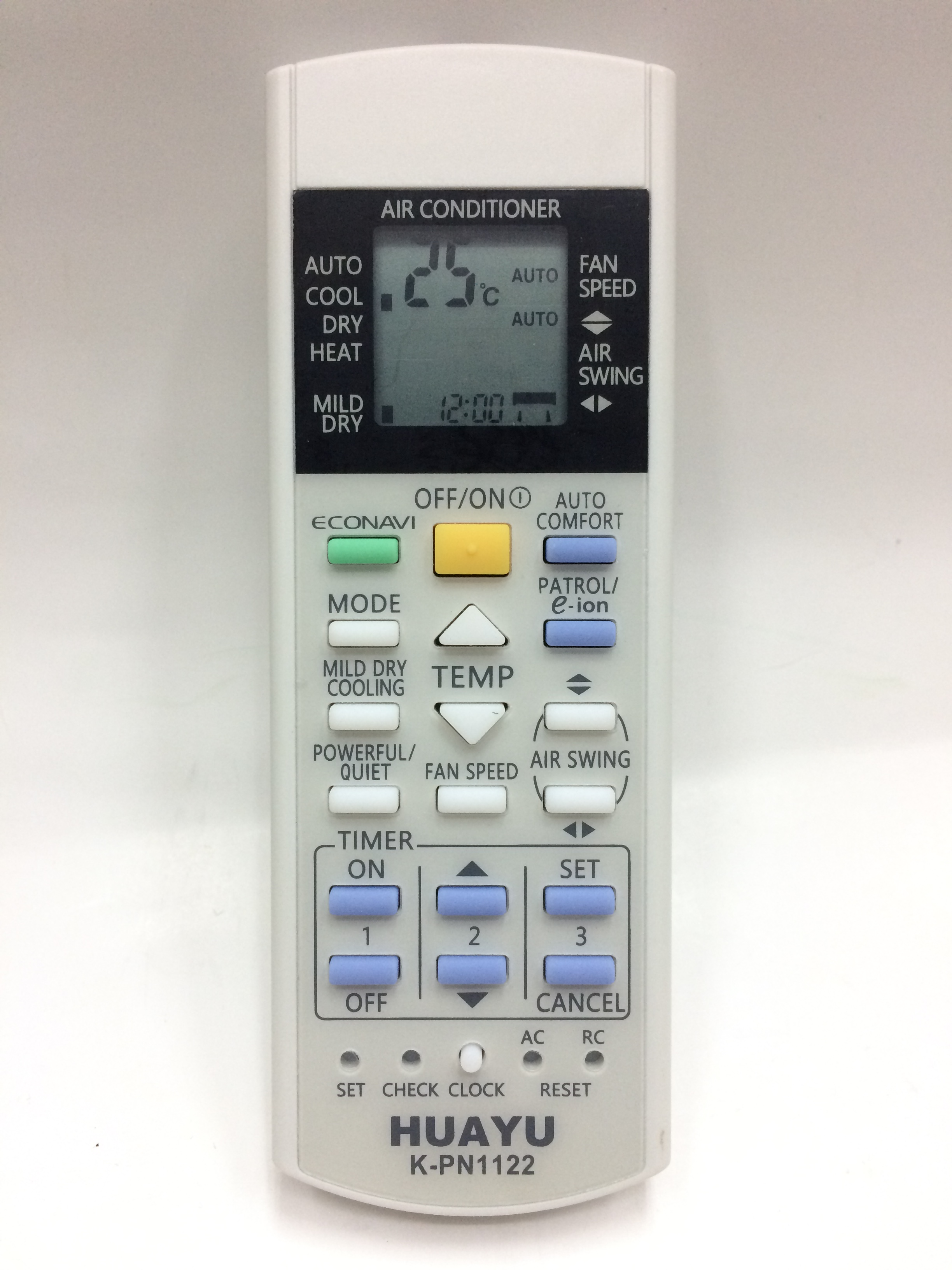 รีโมทแอร์รวม Panasonic ใช้ได้ทุกรุ่น รุ่นPN1122 (ไม่ต้องตั้งค่า)