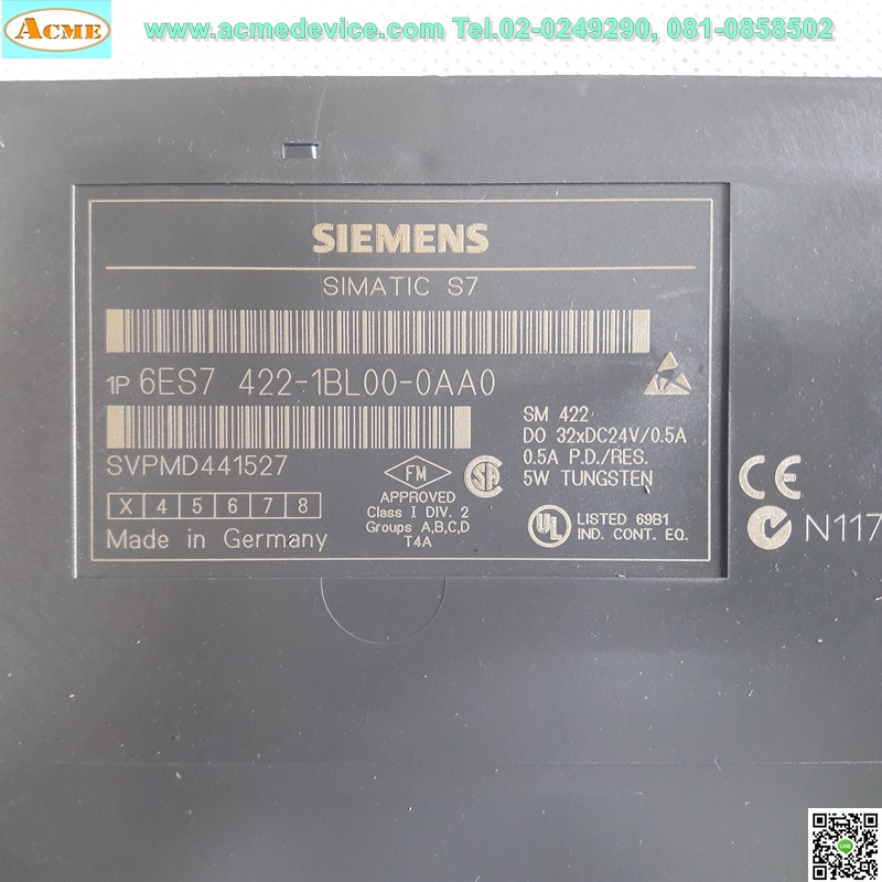 PLC Siemens Simatic, S7-400 รุ่น 6ES7422-1BL00-0AA0, Output Module