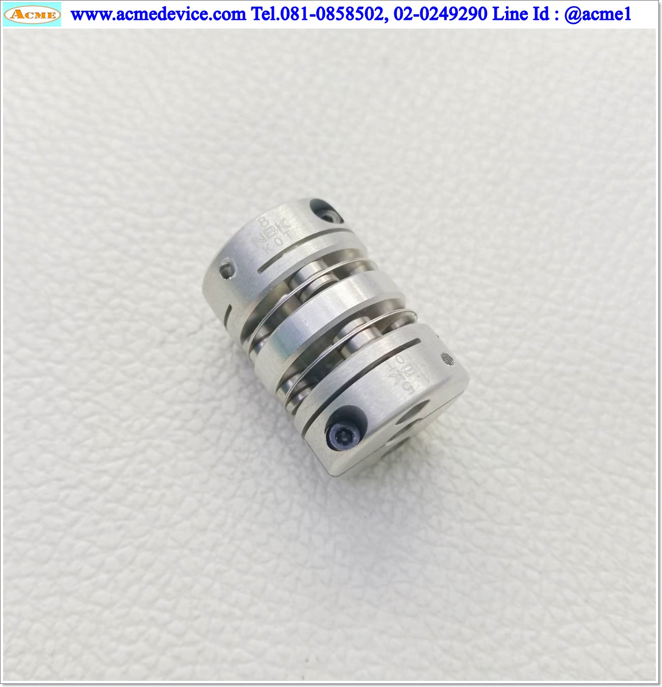Coupling NBK ขนาด ID4.5/8mm, OD 19mm, L 27mm.