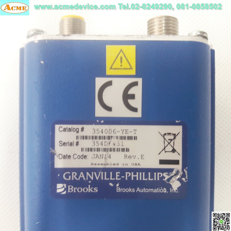 Vacuum Phillips รุ่น 354006-YE-T, Micro-Ion DeviceNet, Vacuum Gauge Module, Analog out 1-9V