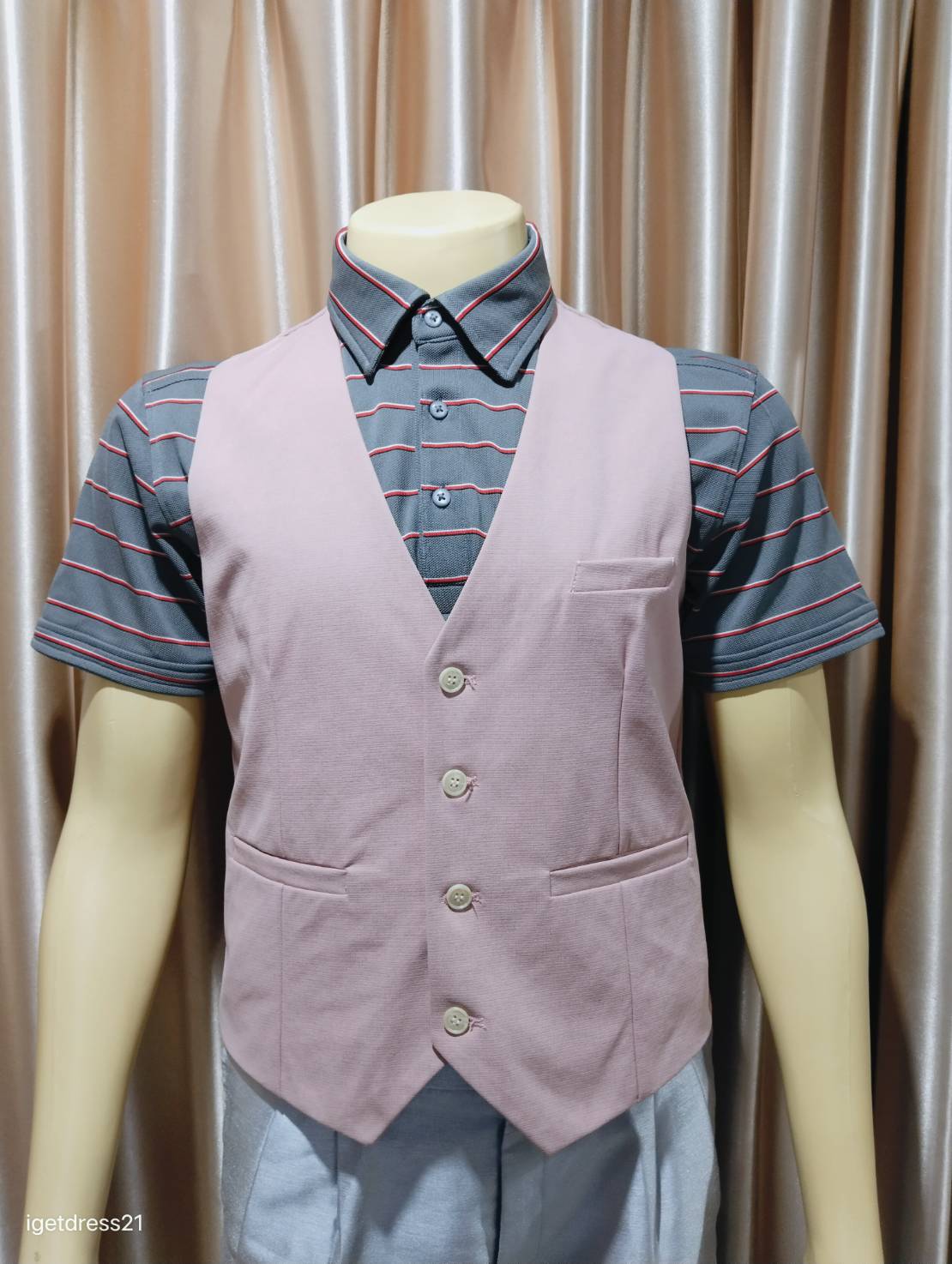 เสื้อกั๊กสีชมพู 2XL