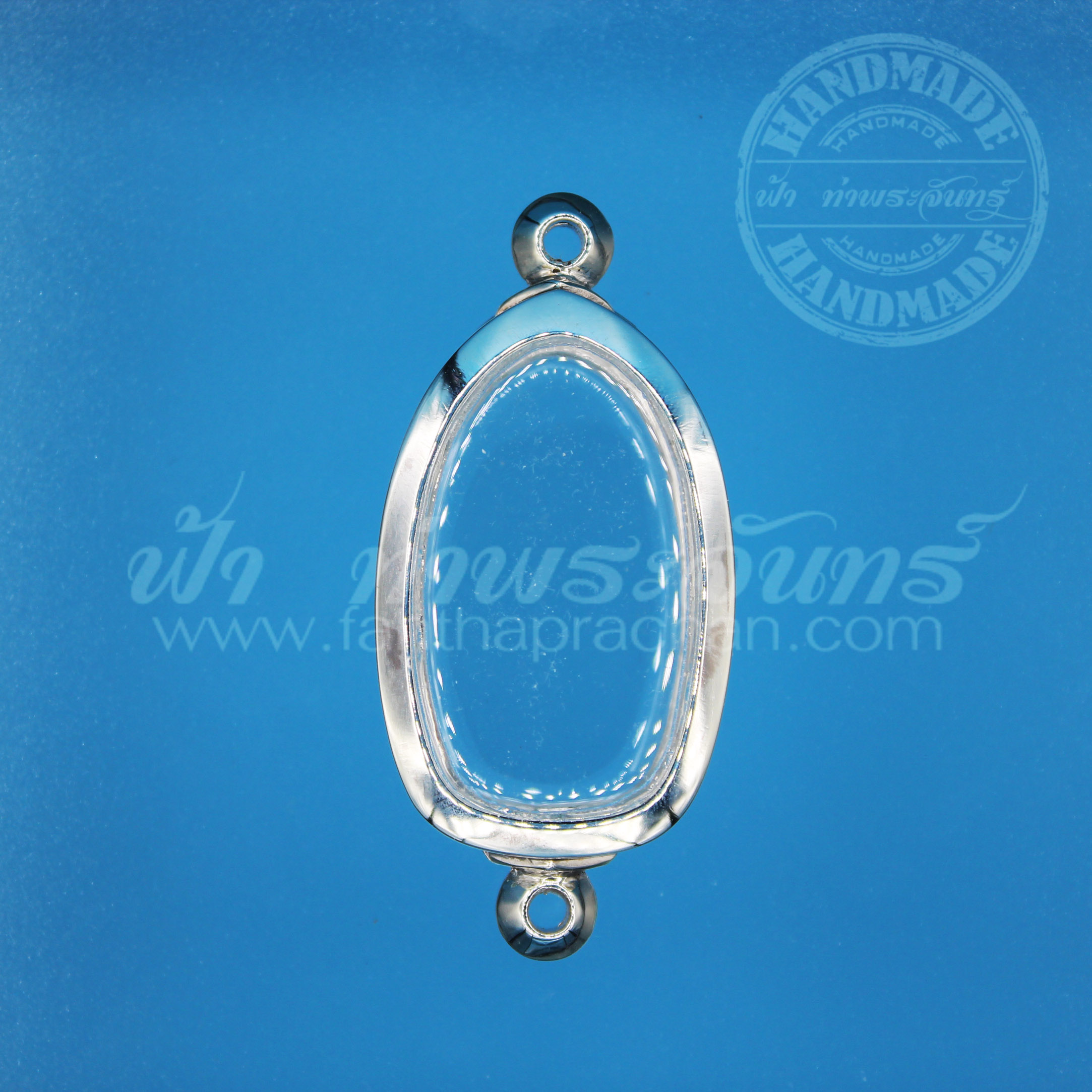 ตลับพระกรุเนื้อดิน สองห่วง เงินขัดเงา 92.5%