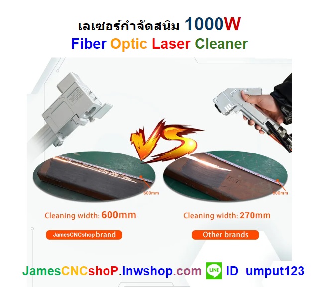 เลเซอร์กำจัดสนิม 1000 วัตต์ ทำความสะอาดผิววัสดุ 1000W Fiber Optic Laser Cleaner