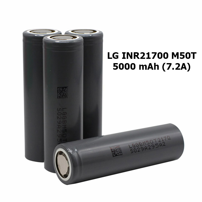ถ่านชาร์จ แบตเตอรี่ Battery LG INR21700 M50T LGGBM50T2170 3.7v 5000 mAh (7.2A) หัวแบน เทา Rechargeable เบอร์ 21700 (ของแท้ 100%)