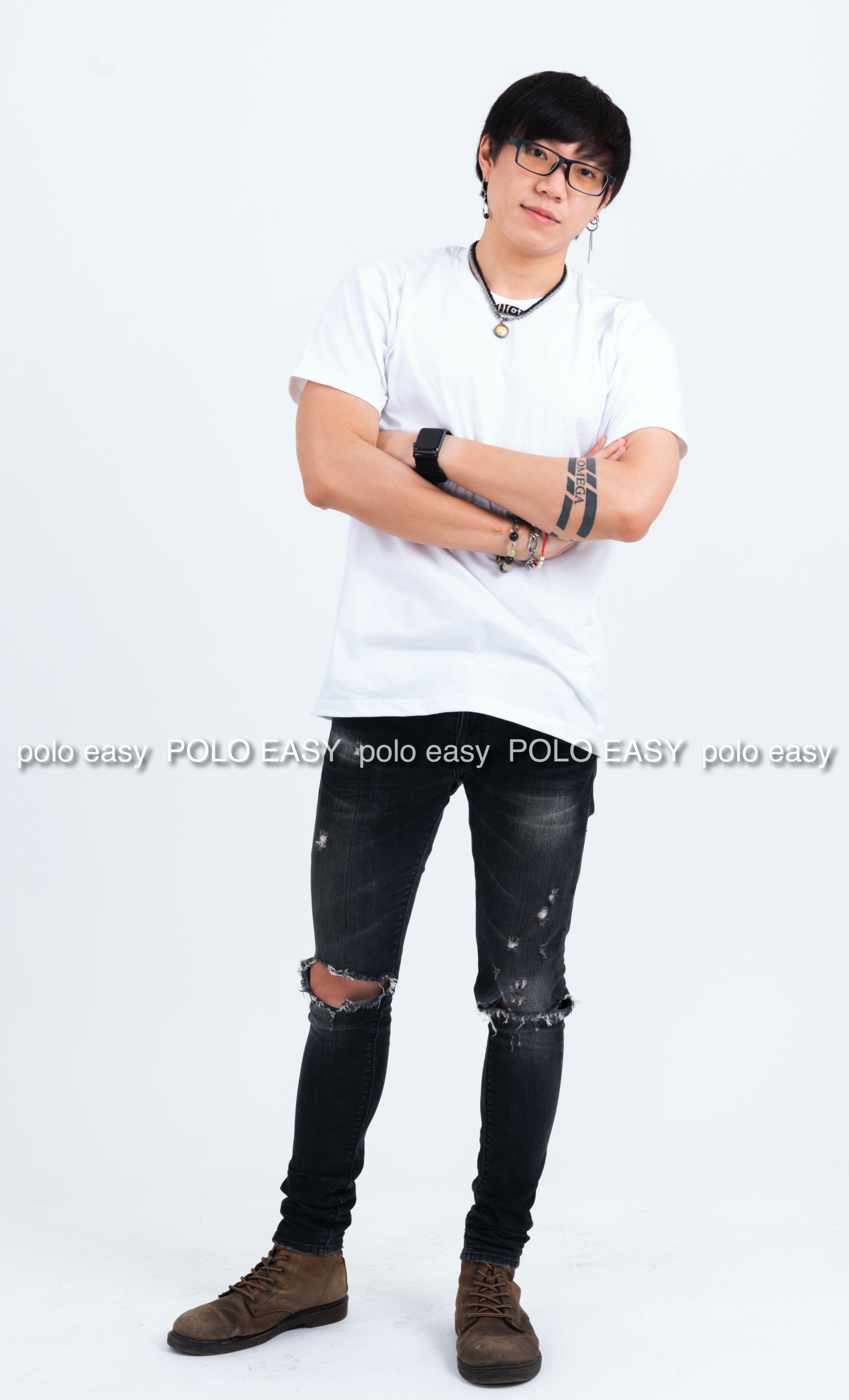 3Xl เสื้อยืด สีขาว คอกลม แขนสั้น Size 3XL