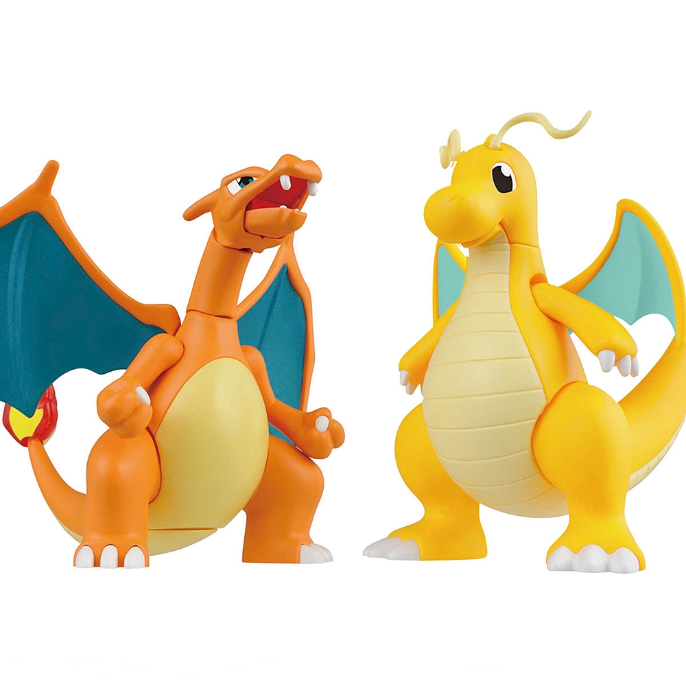 BANDAI ANIME POKEMON PLAMO COLLECTION 43 SELECT SERIES Charizard (Battle Ver.) & Dragonite VS Set โมเดล การ์ตูน อนิเมะ