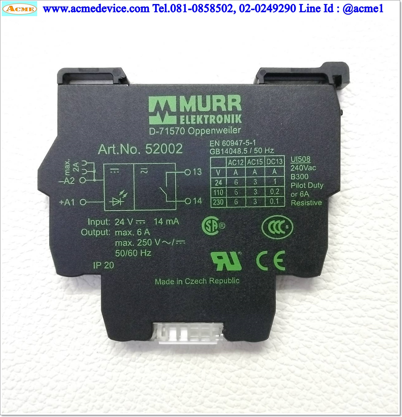 Relay Murr Elektronik รุ่น 52002, Coil 24Vdc
