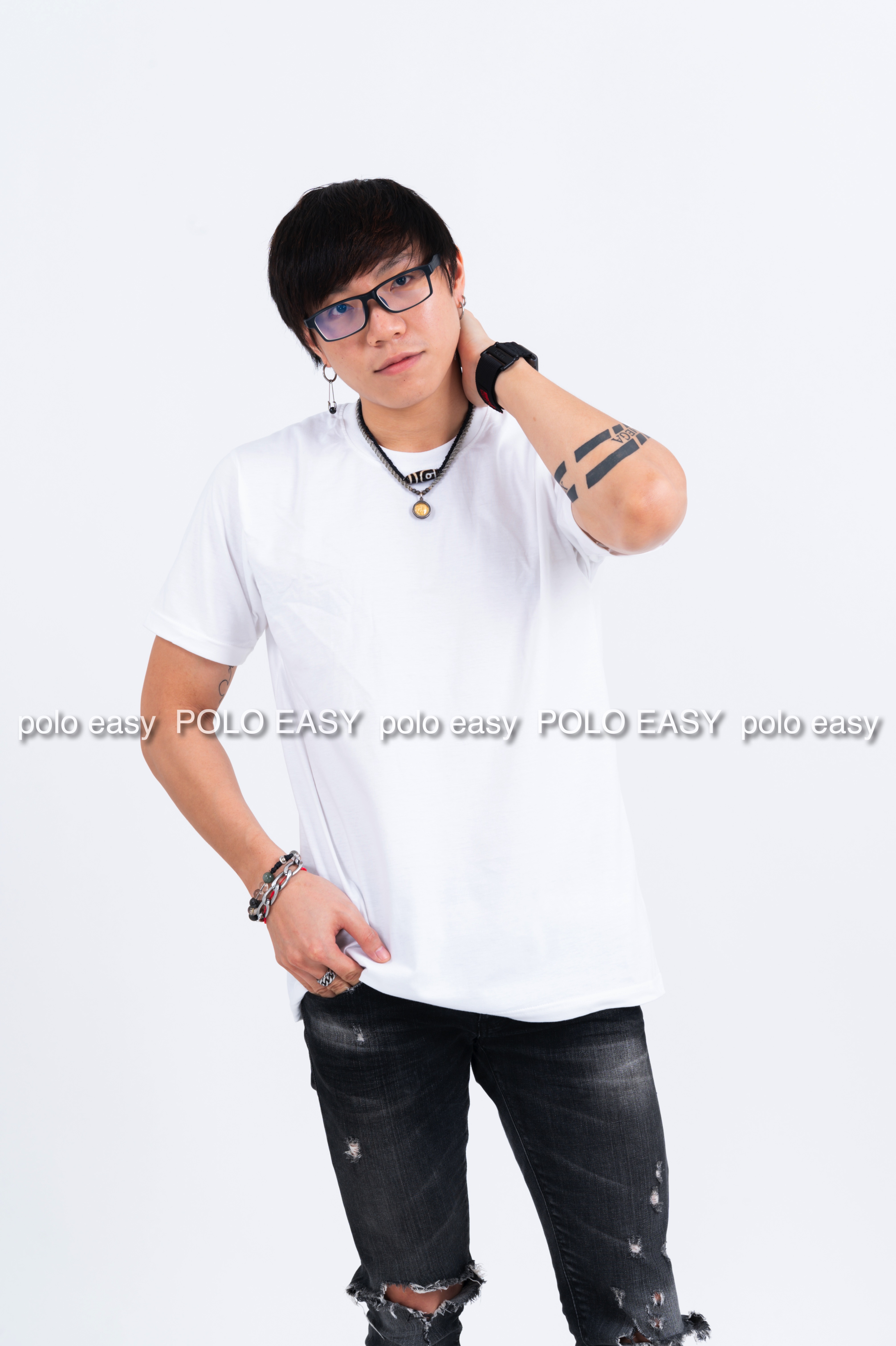 XL เสื้อยืด สีขาว คอกลม แขนสั้น Size XL
