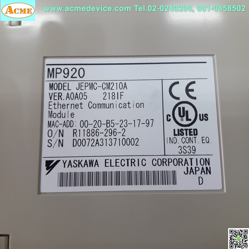 MP920 Yaskawa รุ่น JEPMC-CM210A, Ethernet communication Module