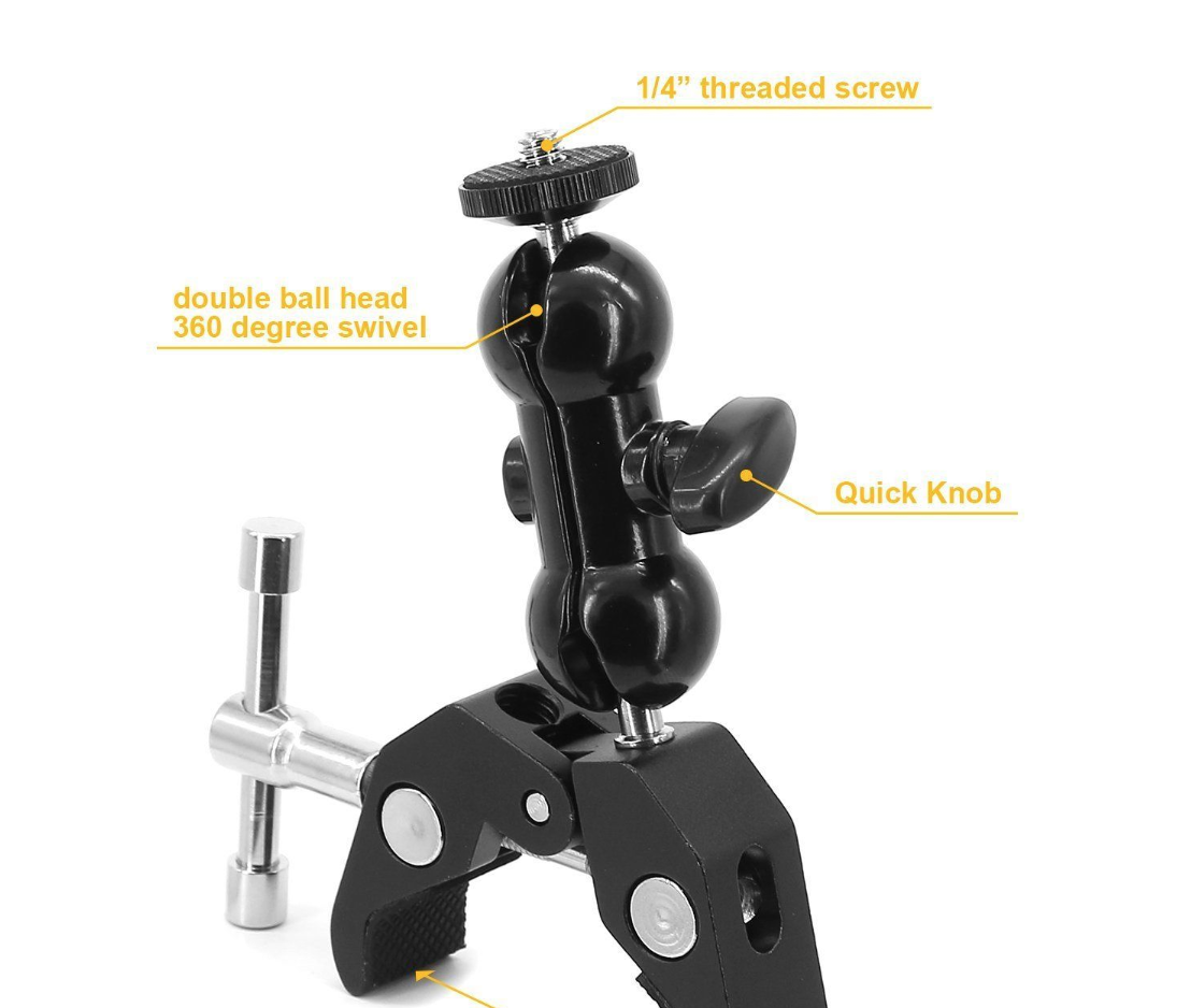 Double End Ball Head (หัวบอลคู่) สำหรับติดจอมอนิเตอร์หรือไฟ LED