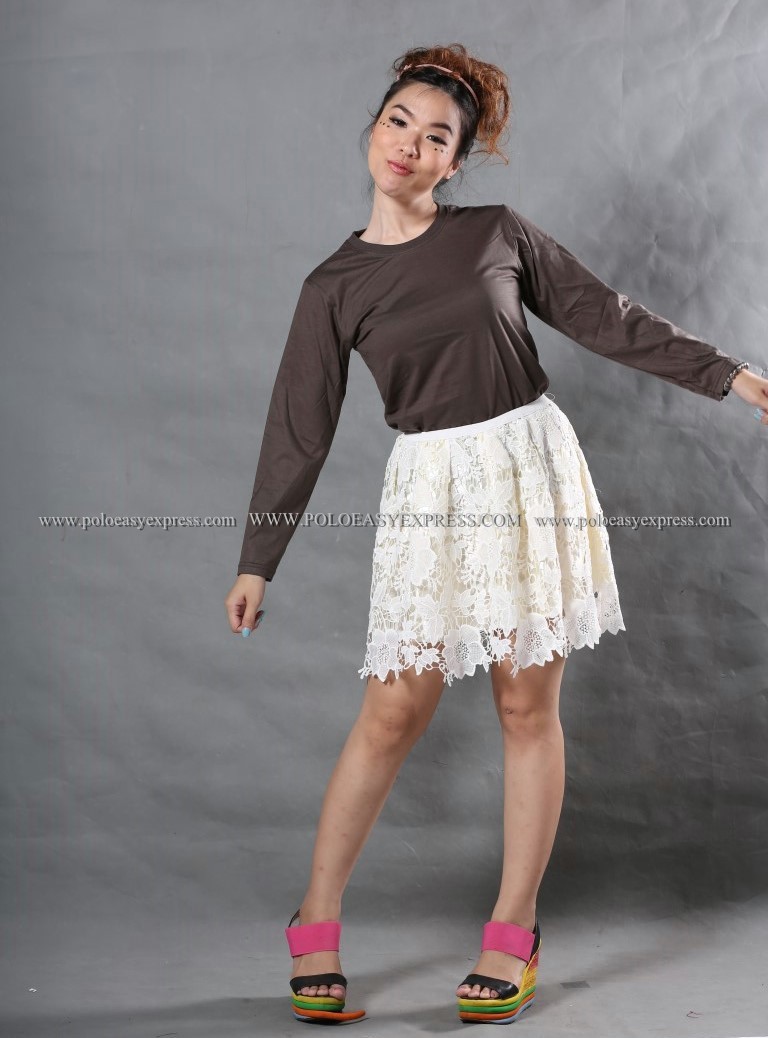 เสื้อยืด สีเทาเข้ม คอกลม แขนยาว Size M