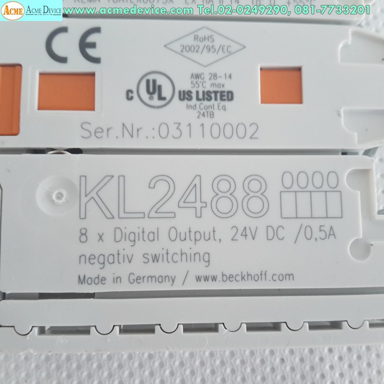 PLC BECKHOFF รุ่น KL2488, 8 x Digital Output