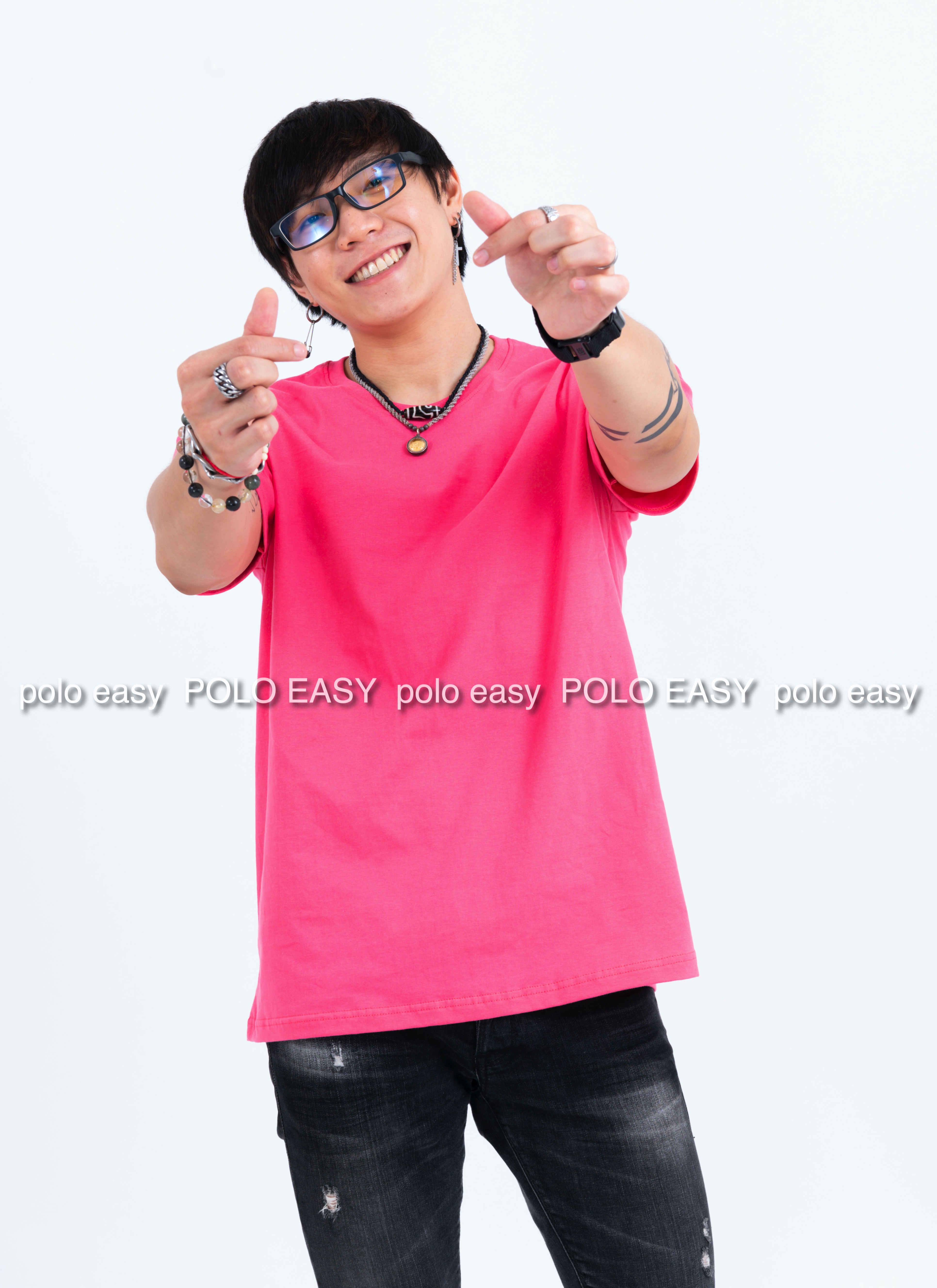 L เสื้อยืด สีชมพู Sweety คอกลม แขนสั้น Size L