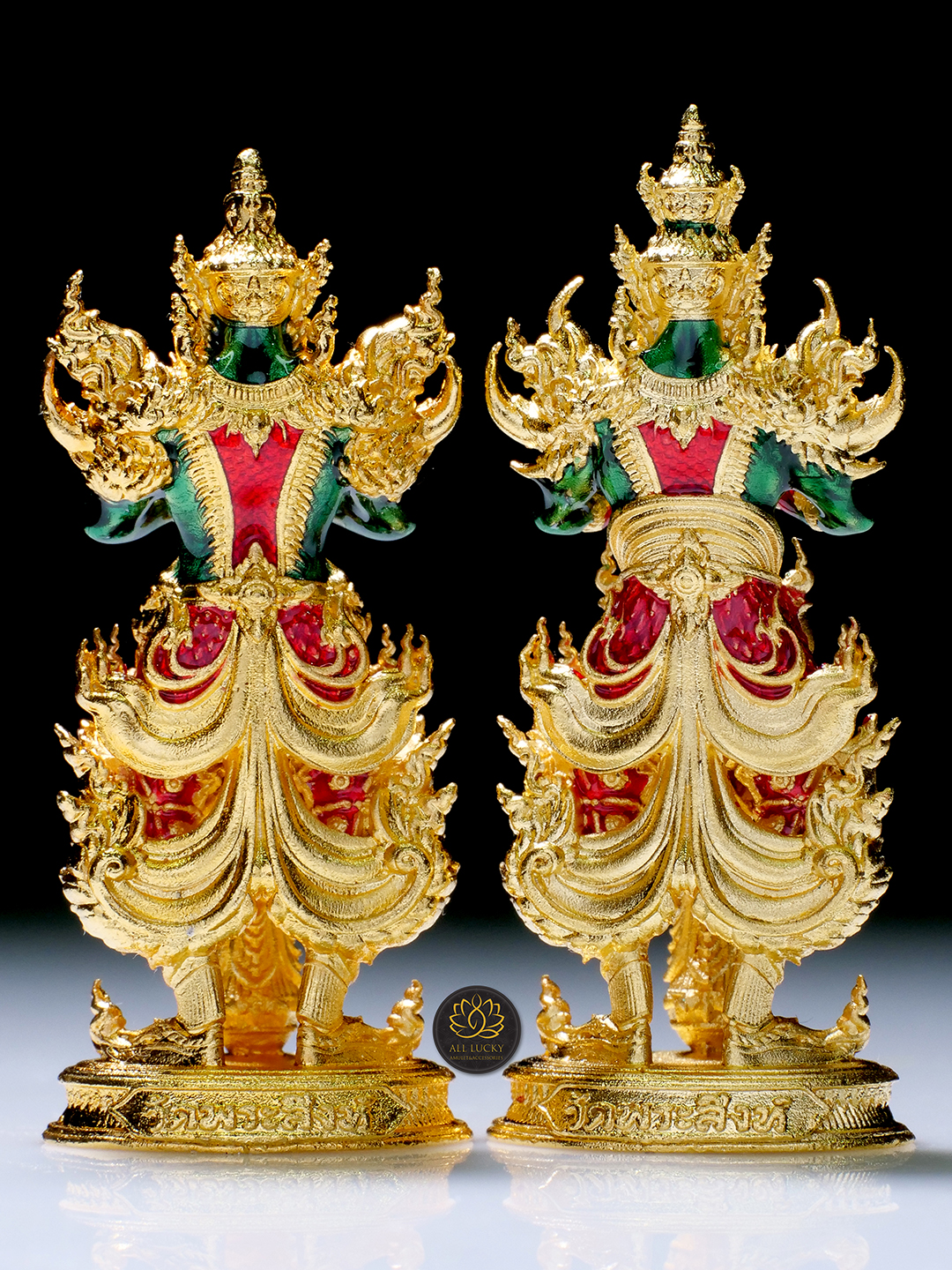 ท้าวเวสสุวรรณ เหนือสยาม วัดพระสิงห์ พระอารามหลวง จ.เชียงราย เนื้อนวะชุบทองลงยา