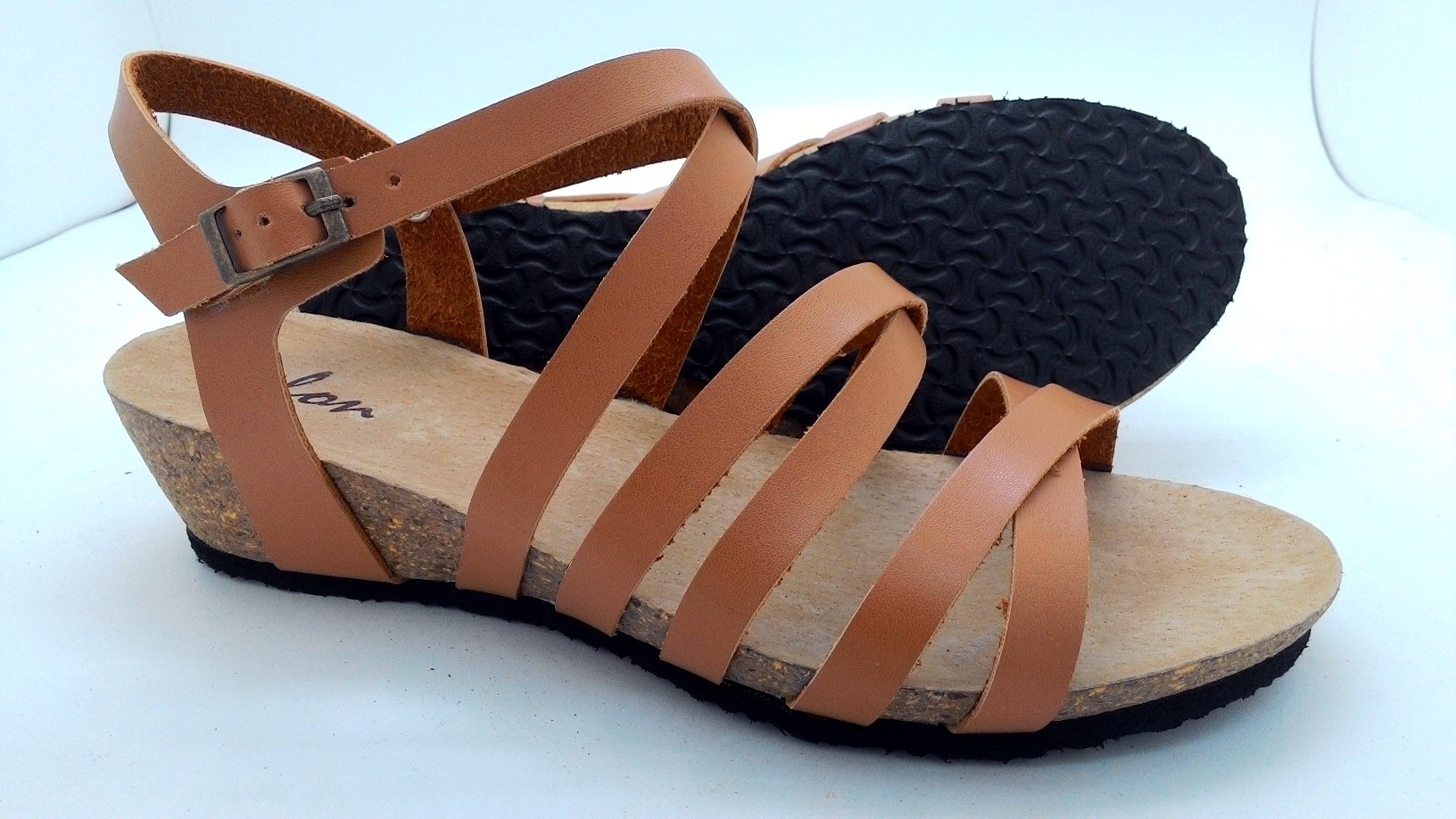 Cork sole leather sandal ( lady)