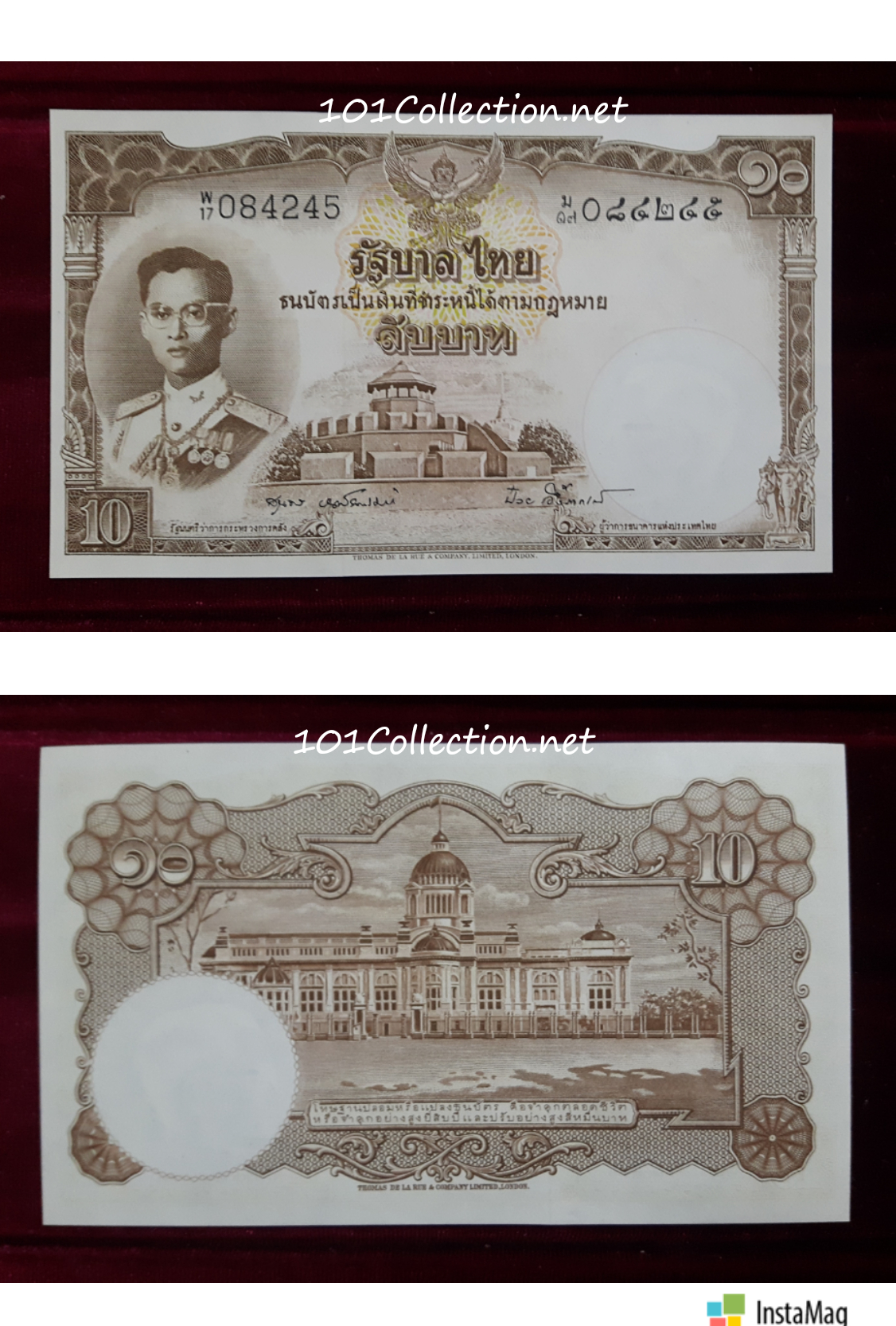 ธนบัตร 10บาทโทมัส รุ่น6 ลายเซ็น สุนทร หงส์ลดารมภ์ + ป๋วย อึ๊งภากรณ์ W17ม 084245 สวย UNC ไม่ผ่านการใช้งาน